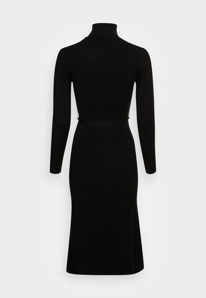 Anna Field Rollkragen Ripp Mini Strickkleid Mit Gürtel - Jumper Dress - Black