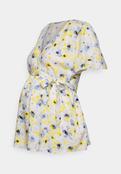  Blouse - White/Light Blue