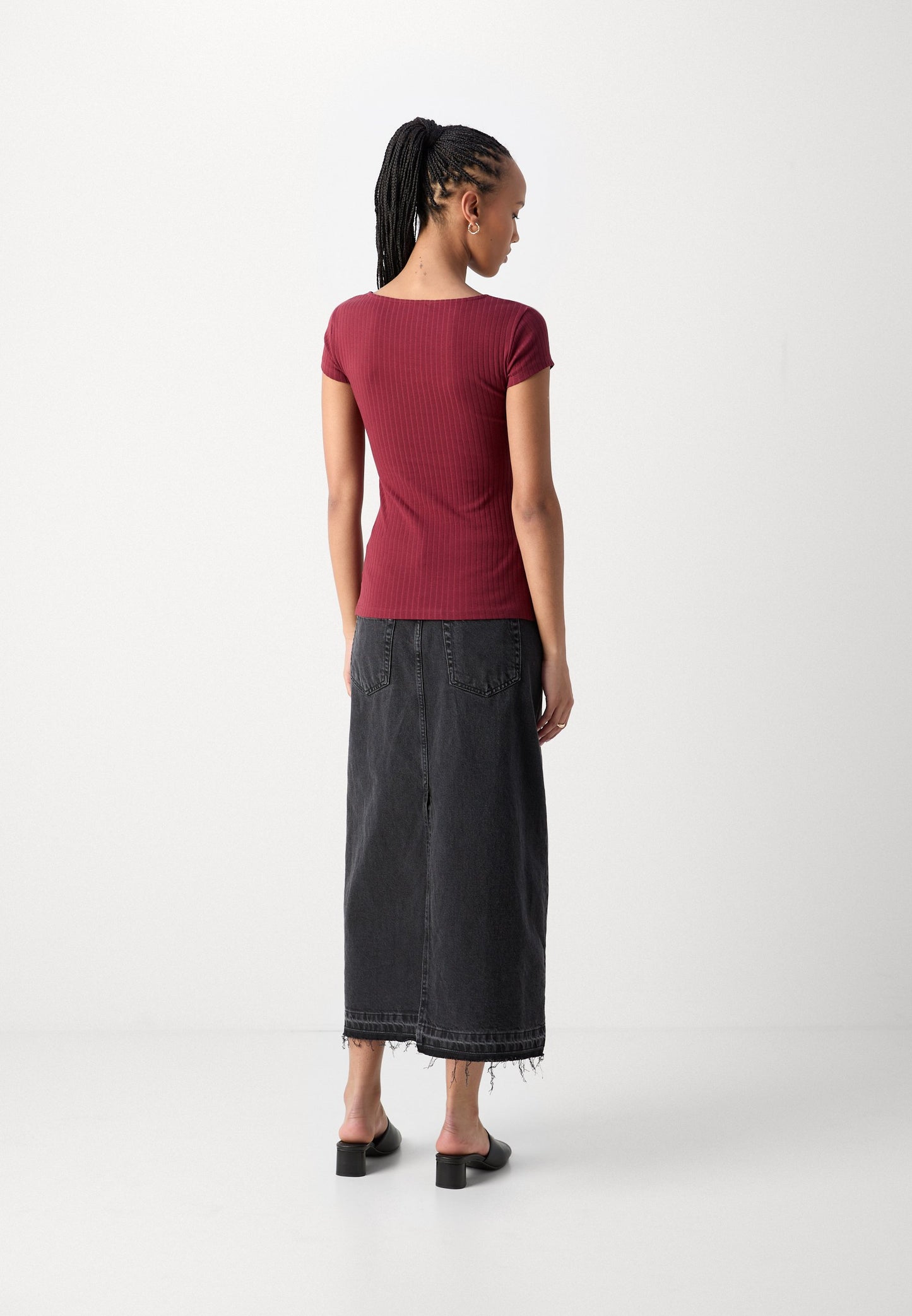 Anna Field Basic T-shirt - Dark Red