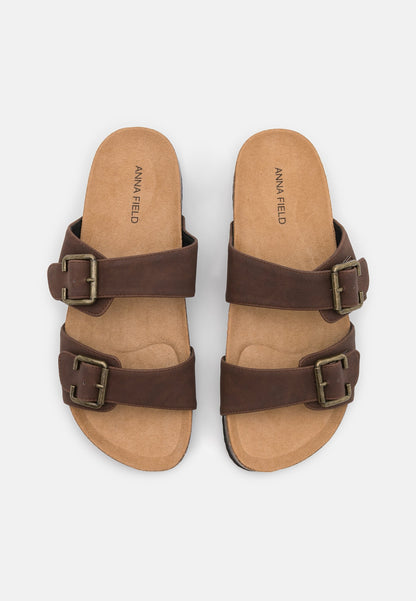 Anna Field Slippers - Dark Brown