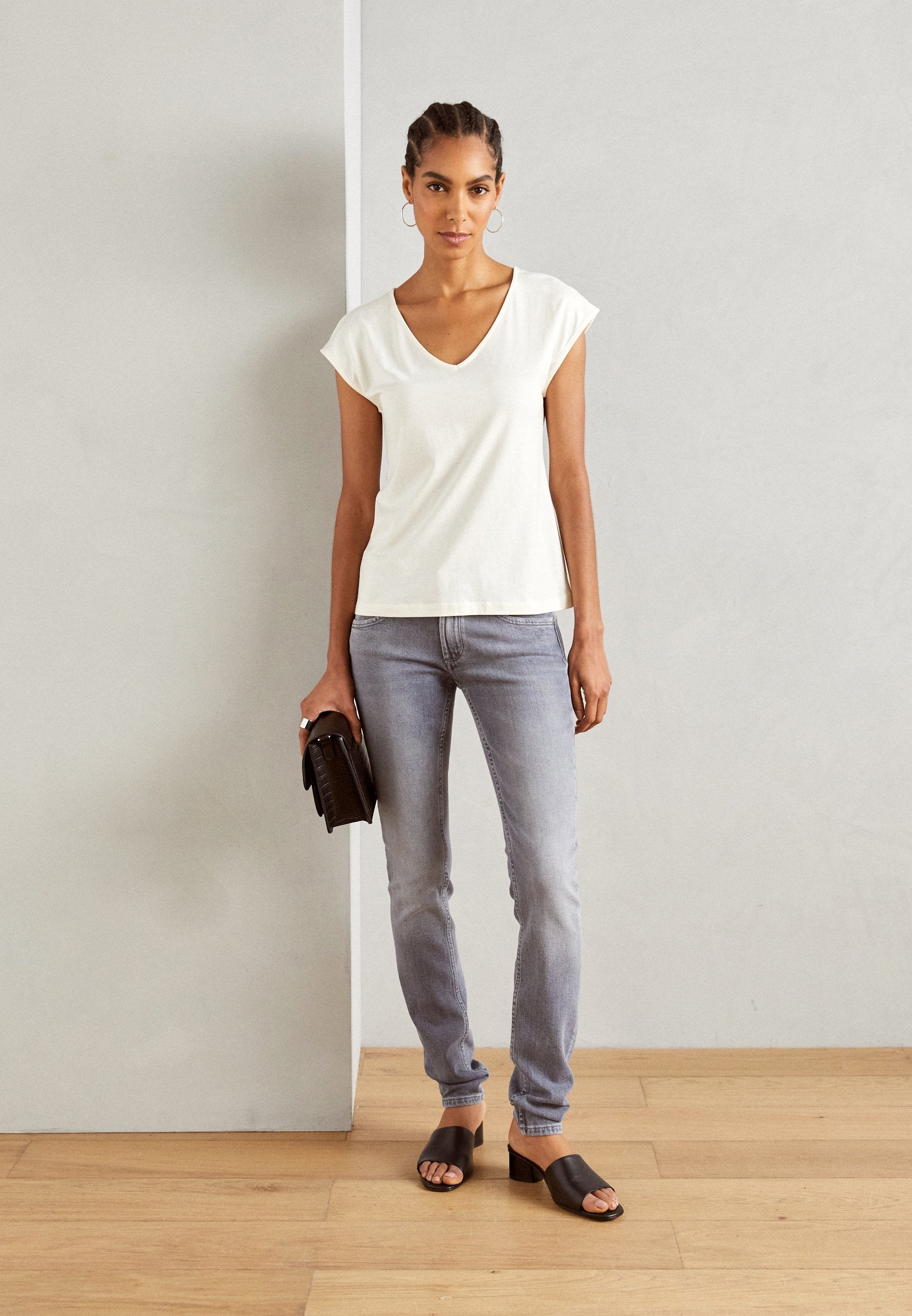 Anna Field 2 PACK - Basic T-shirt - Off-white/bordeaux