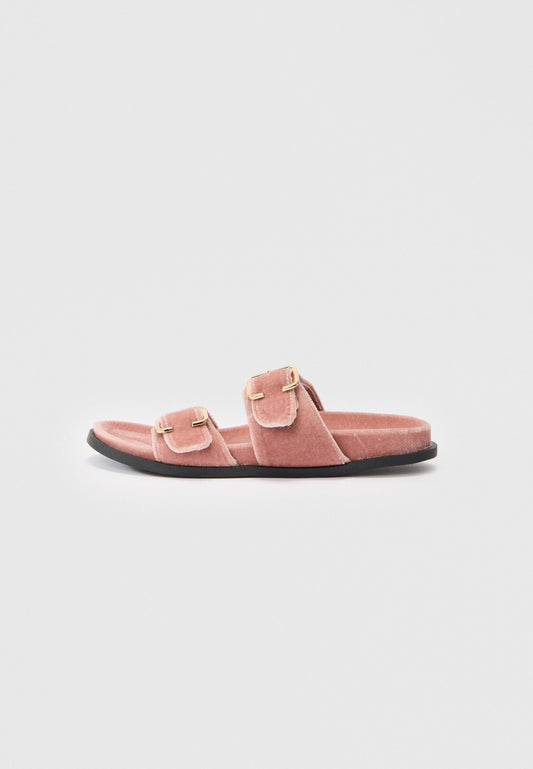 Anna Field Mules - Dusty Rose