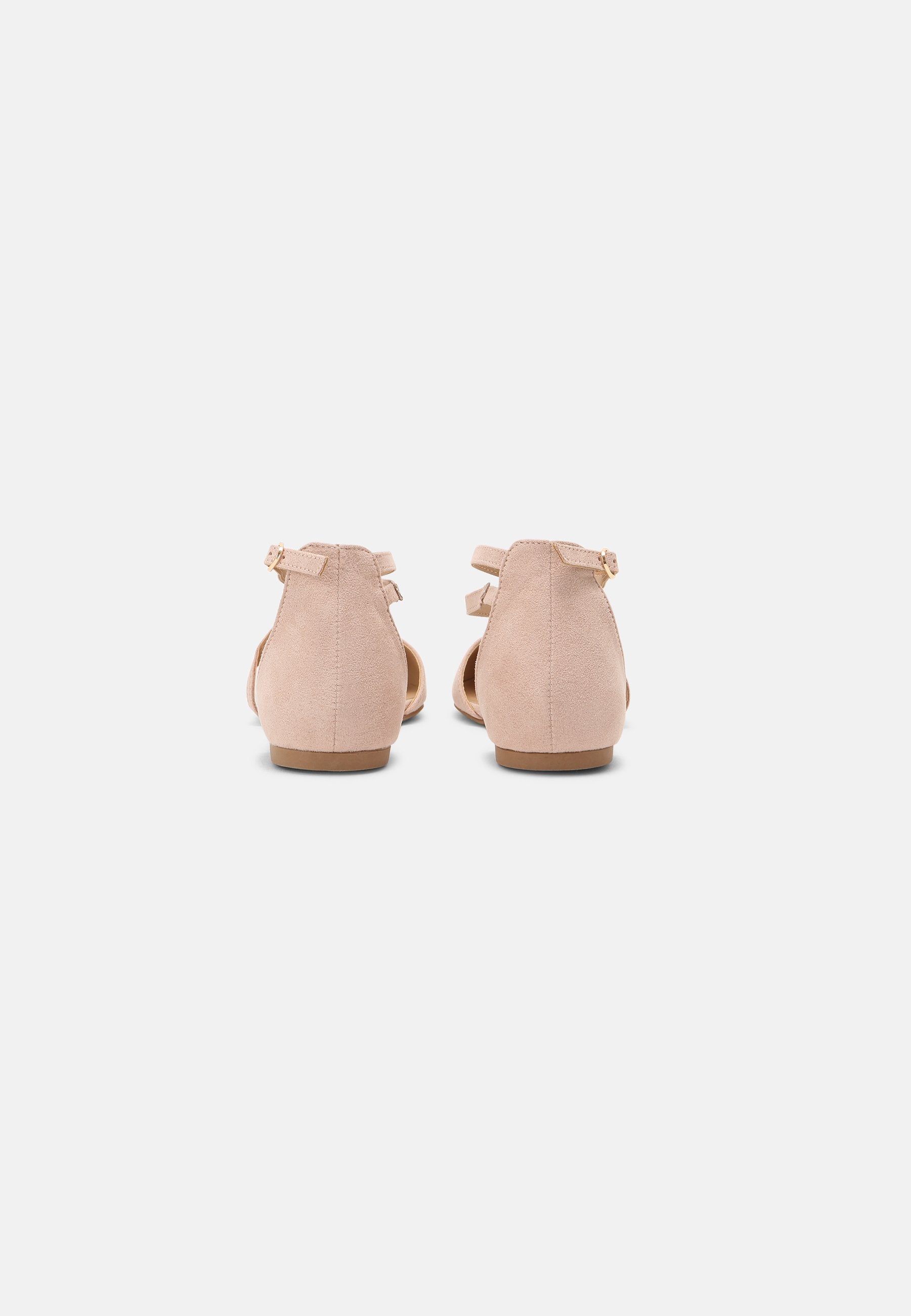  Ankle Strap Ballet Pumps - Light Pink