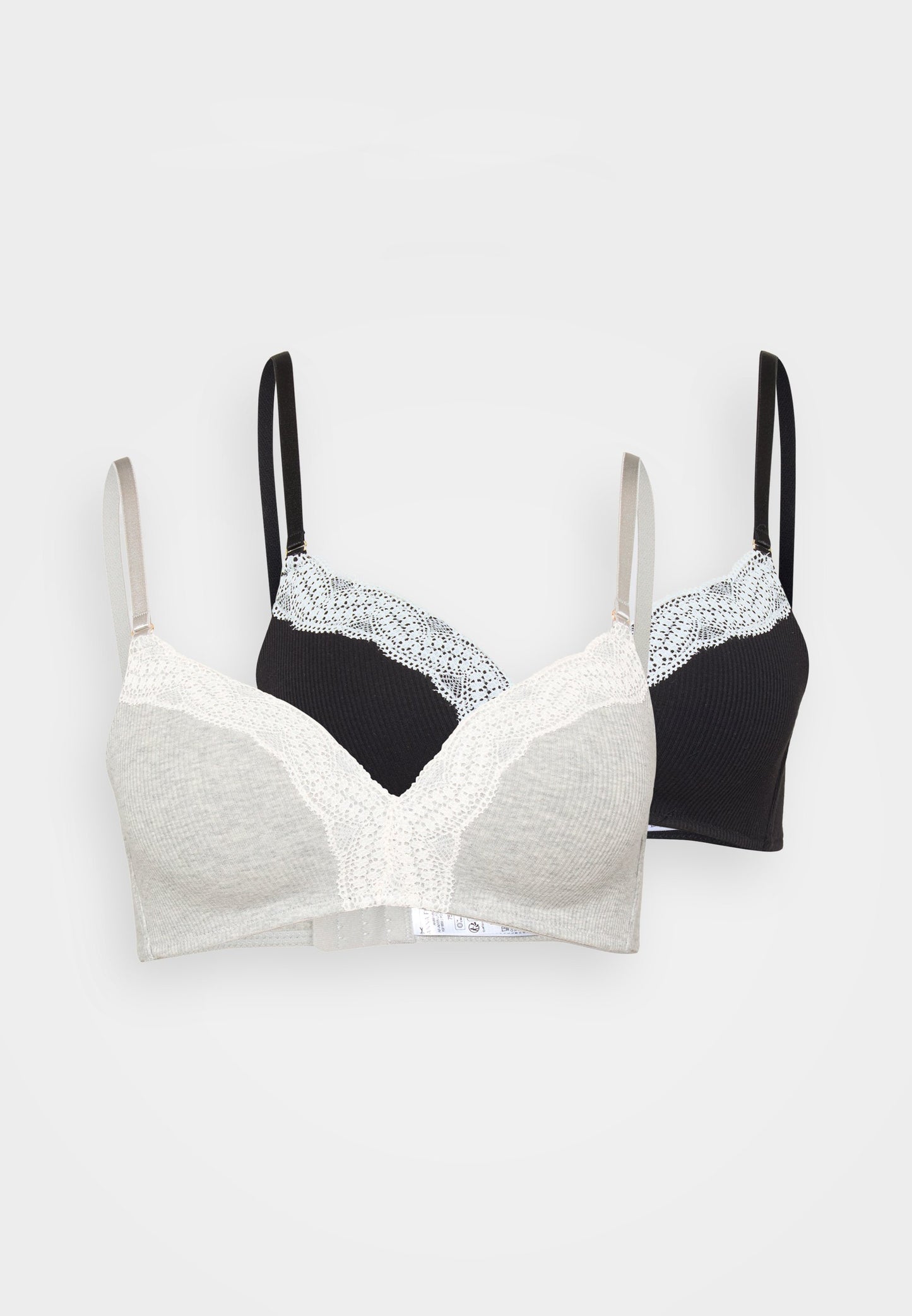 Anna Field 2 PACK - Triangle Bra - Black/grey Melange