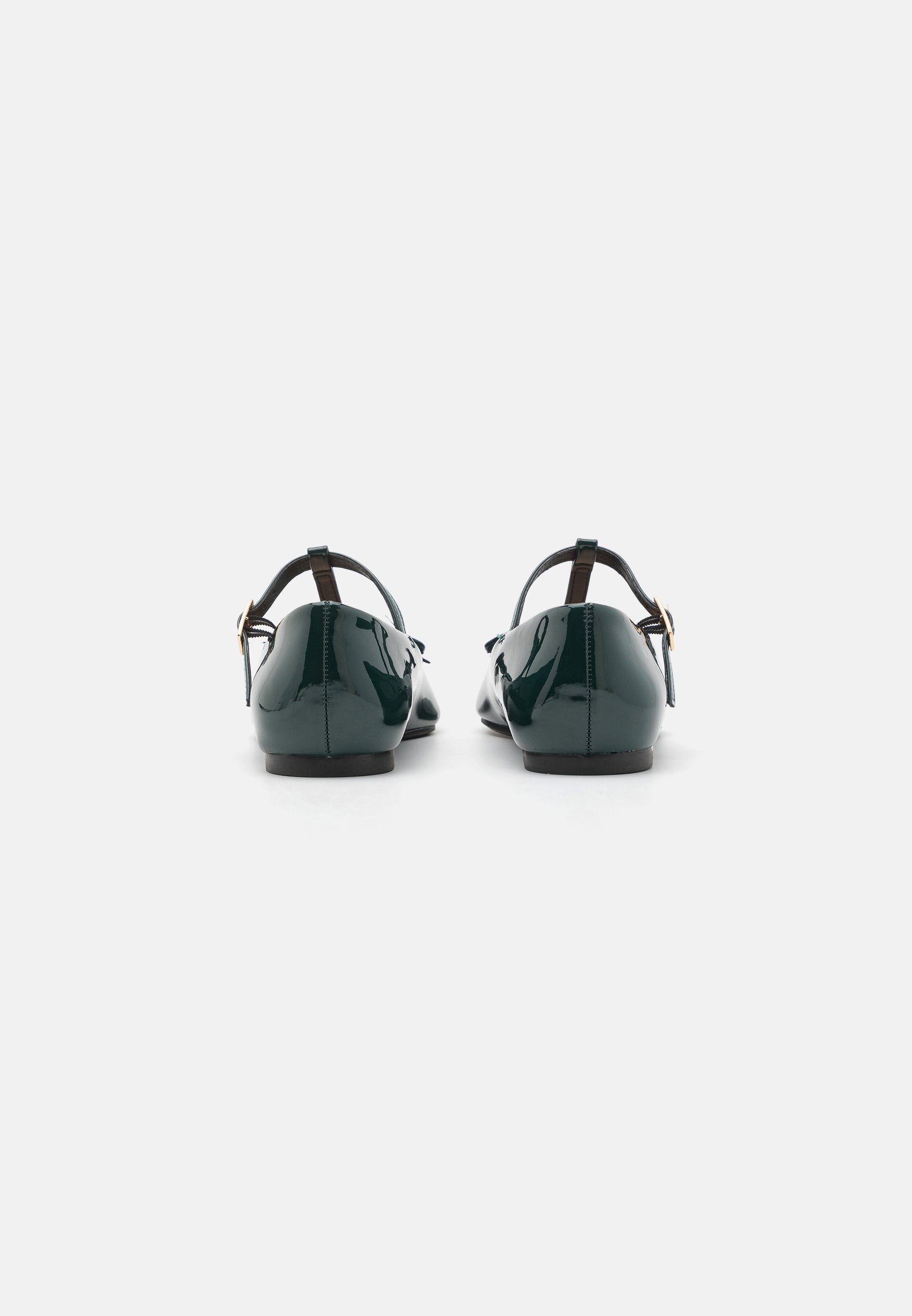  Ankle Strap Ballet Pumps - Dark Green