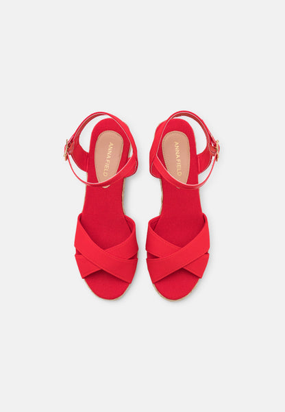 Anna Field Wedge Sandals - Red
