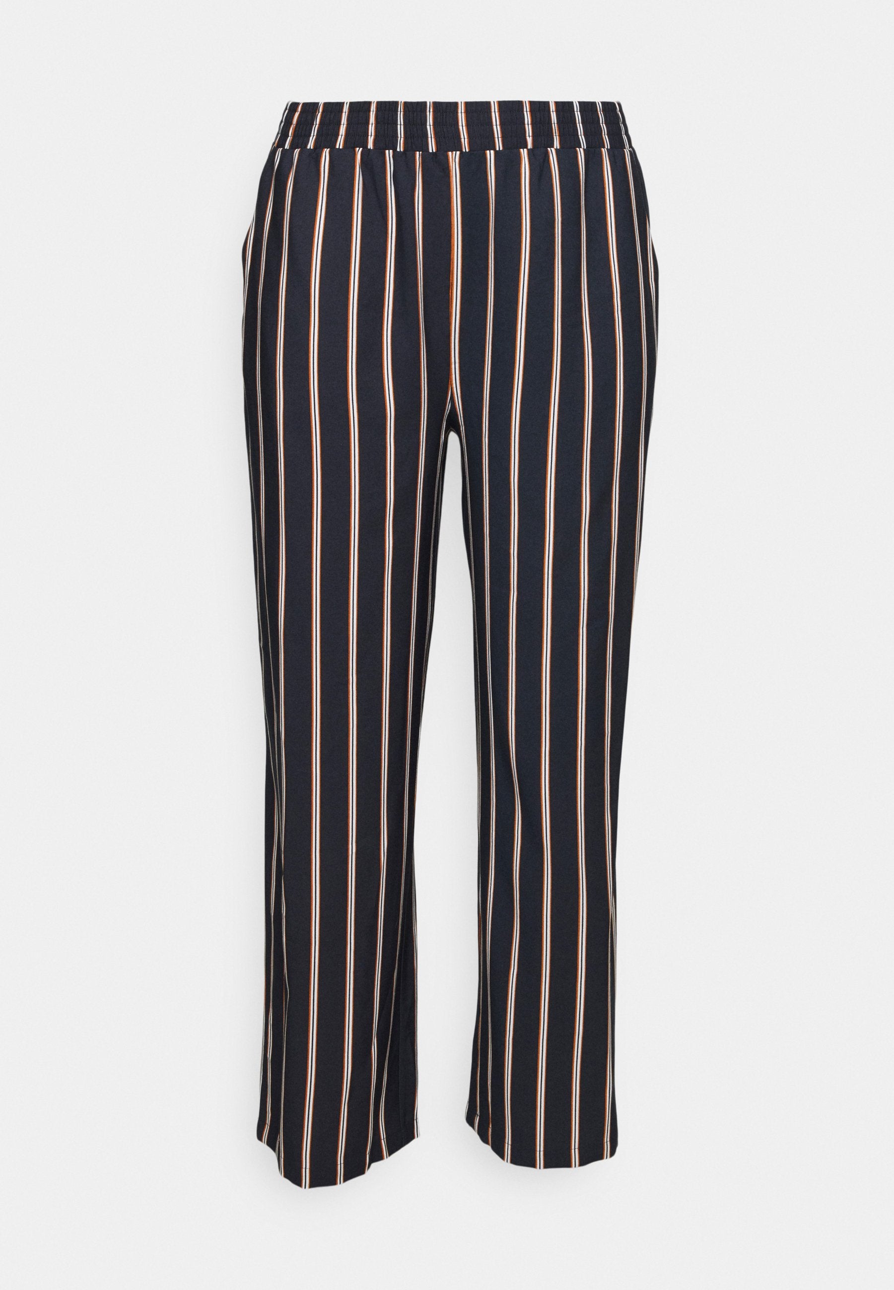  Wide Leg Pant - Trousers - Dark Blue/Brown/White