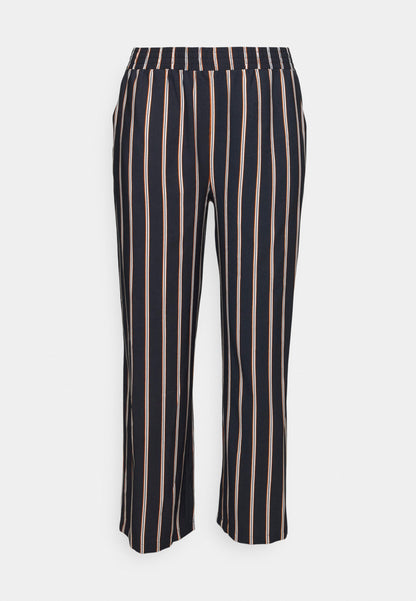  Wide Leg Pant - Trousers - Dark Blue/Brown/White