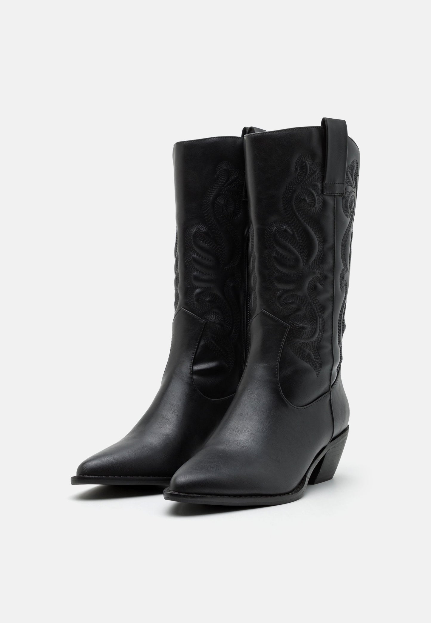 Anna Field Cowboy/Biker Boots - Black