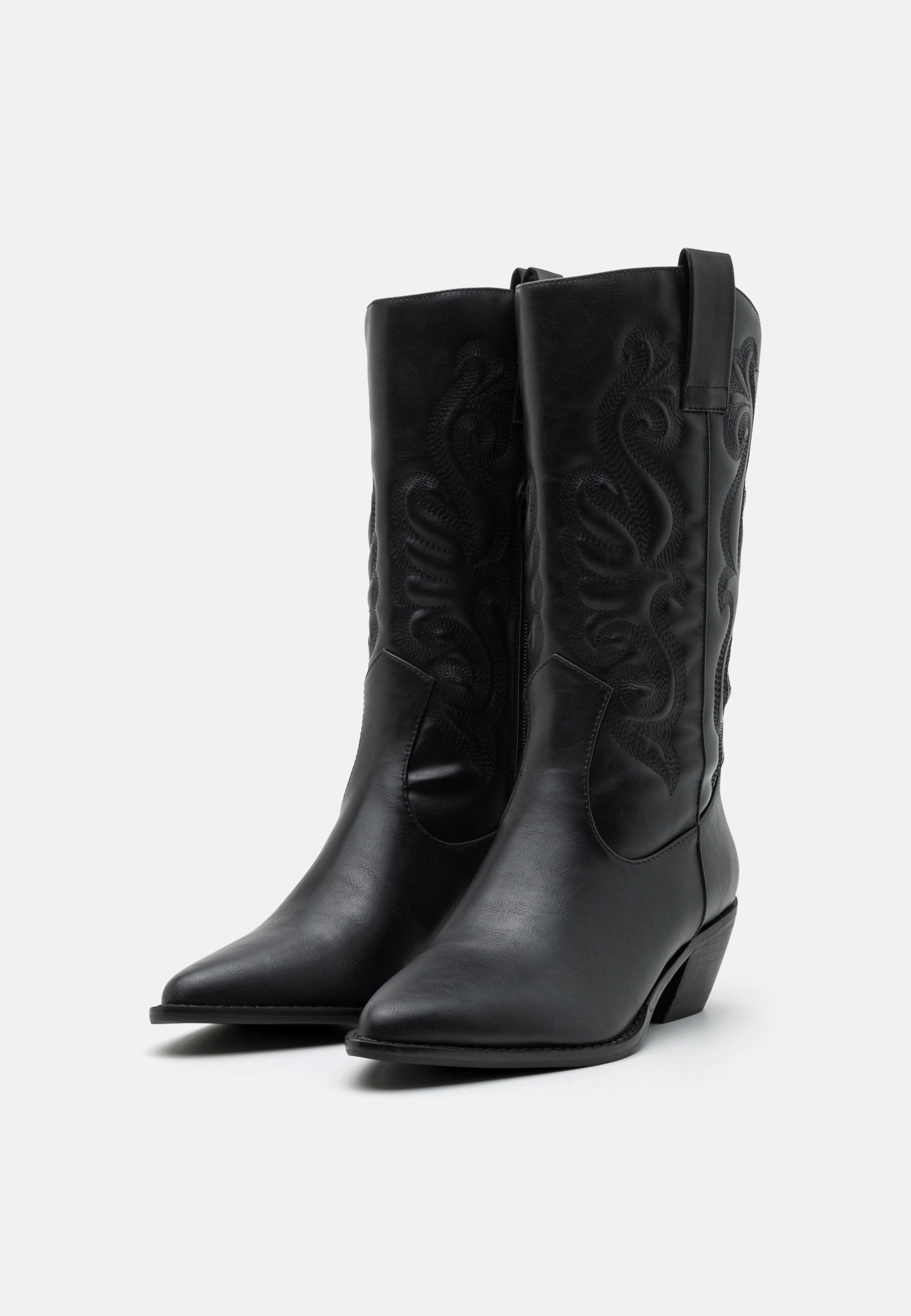 Anna Field Cowboy/Biker Boots - Black
