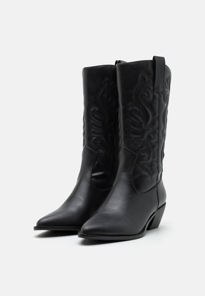 Anna Field Cowboy/Biker Boots - Black