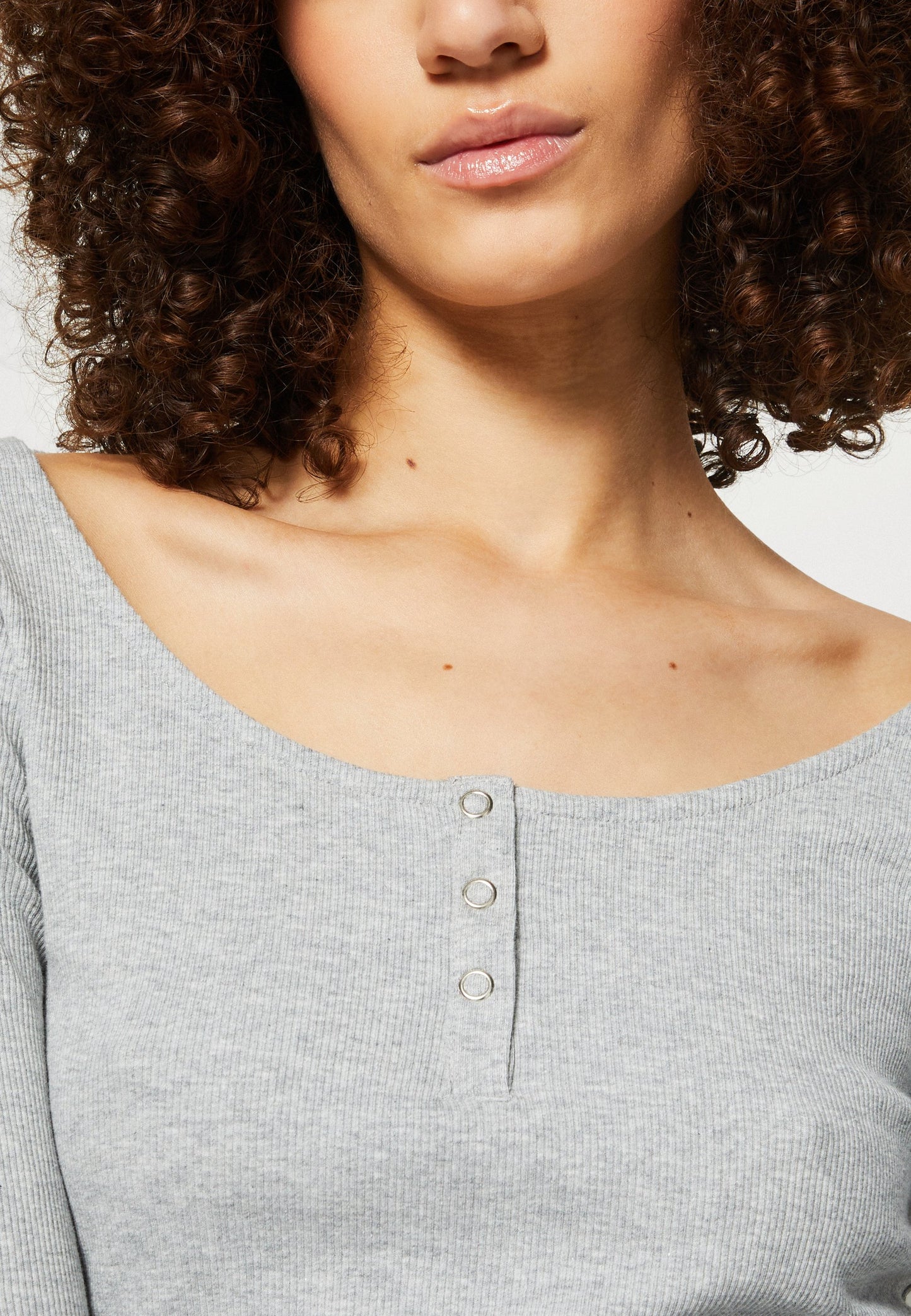 Anna Field Long Sleeved Top - Mottled Grey