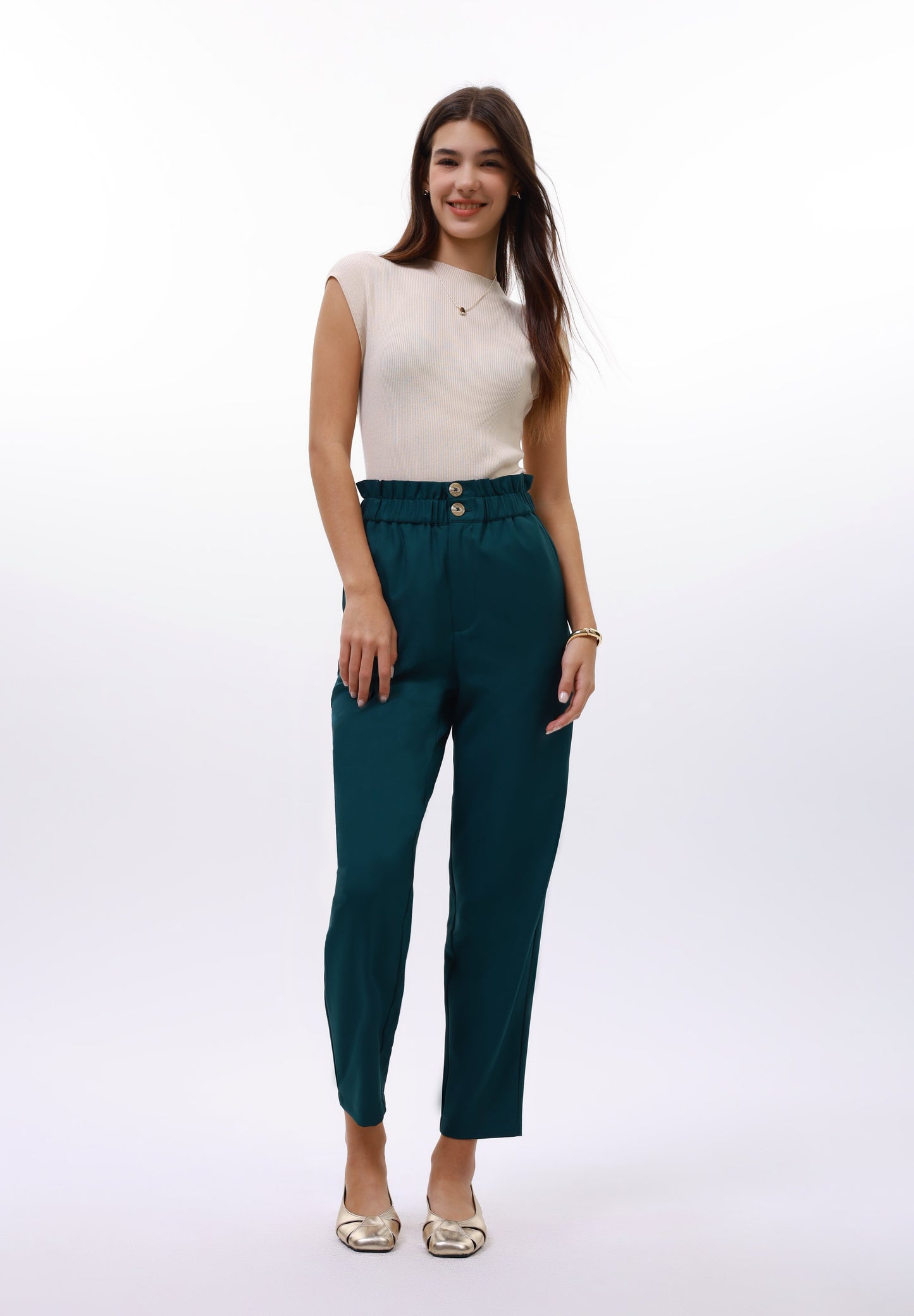 Anna Field Trousers - Petrol