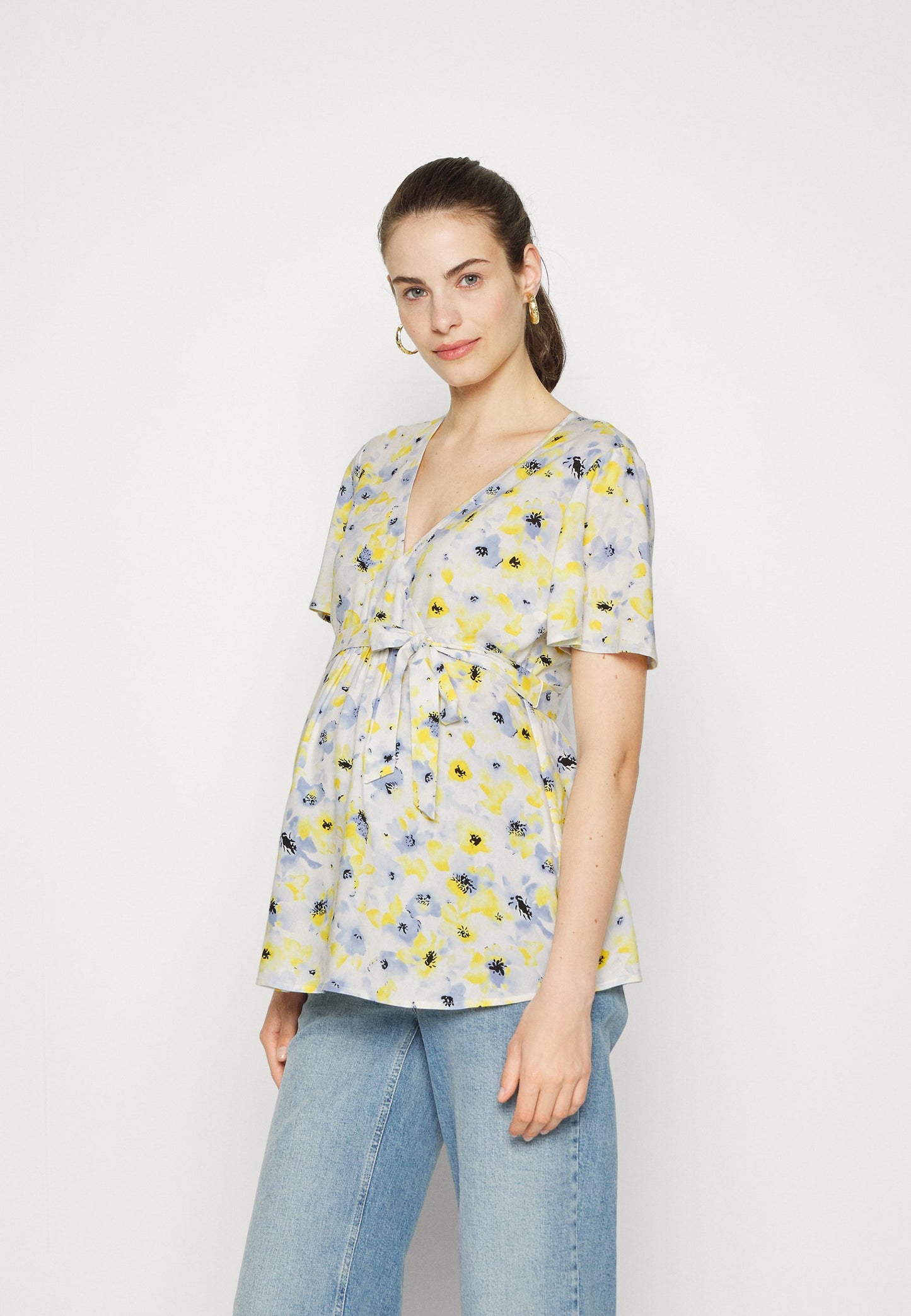  Blouse - White/Light Blue