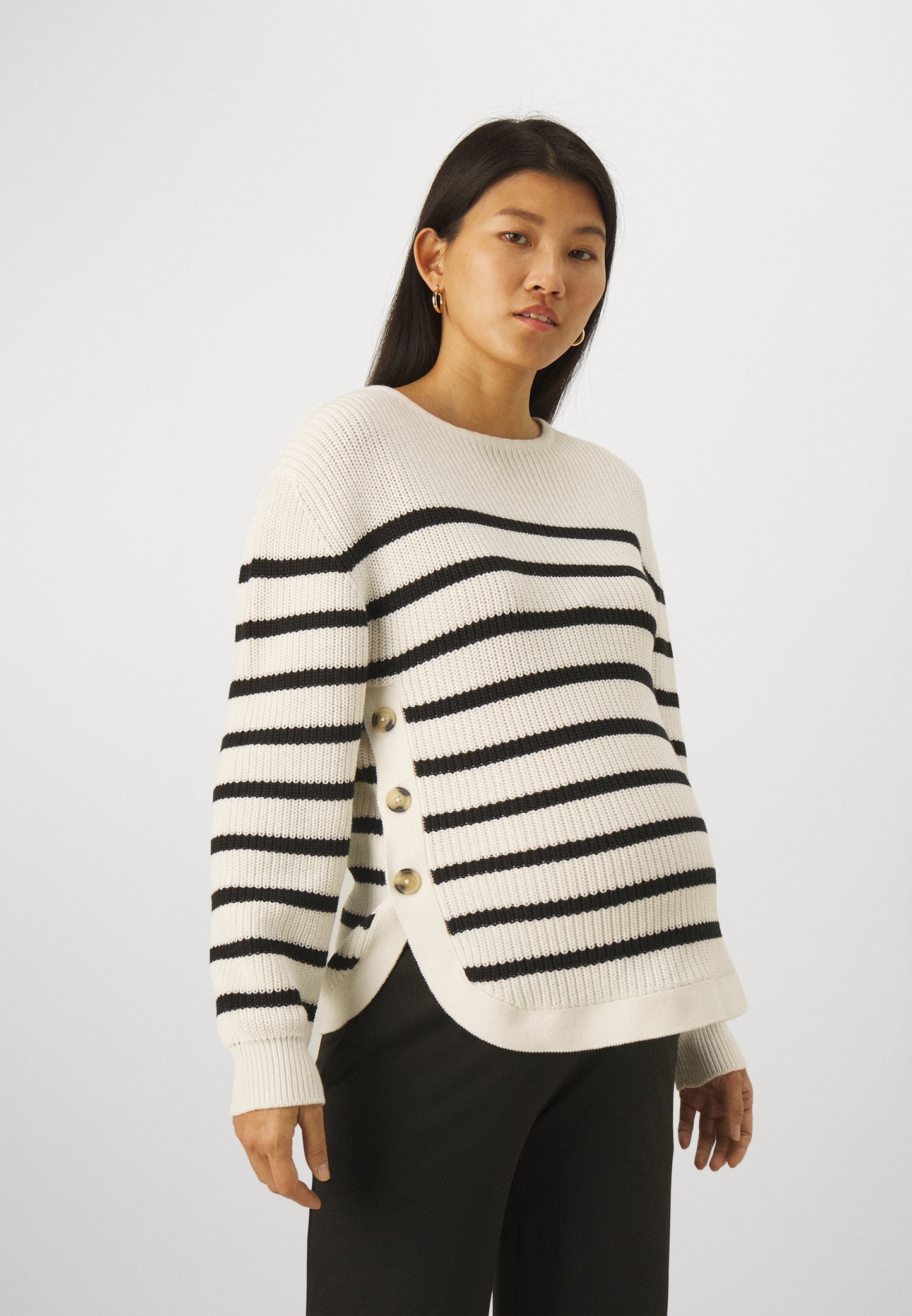  MATERNITY NURSING JUMPER WITH SIDE BUTTONS - Jumper - Off-white/black