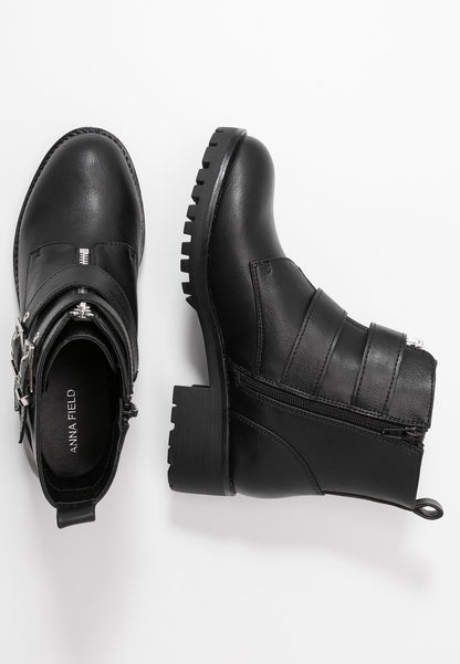 Anna Field Cowboy/Biker Ankle Boot - Black