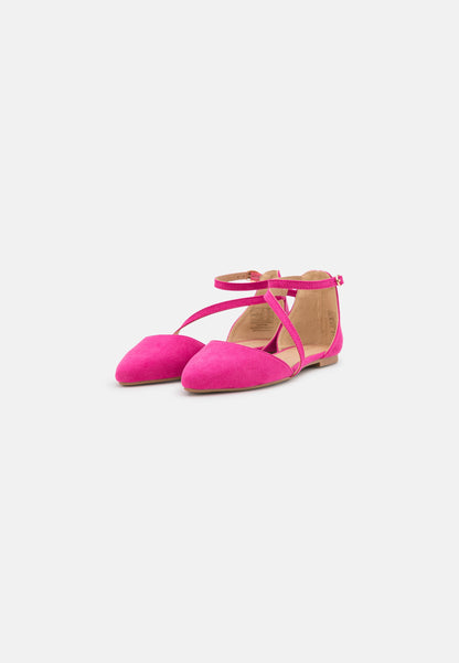  Ankle Strap Ballet Pumps - Pink
