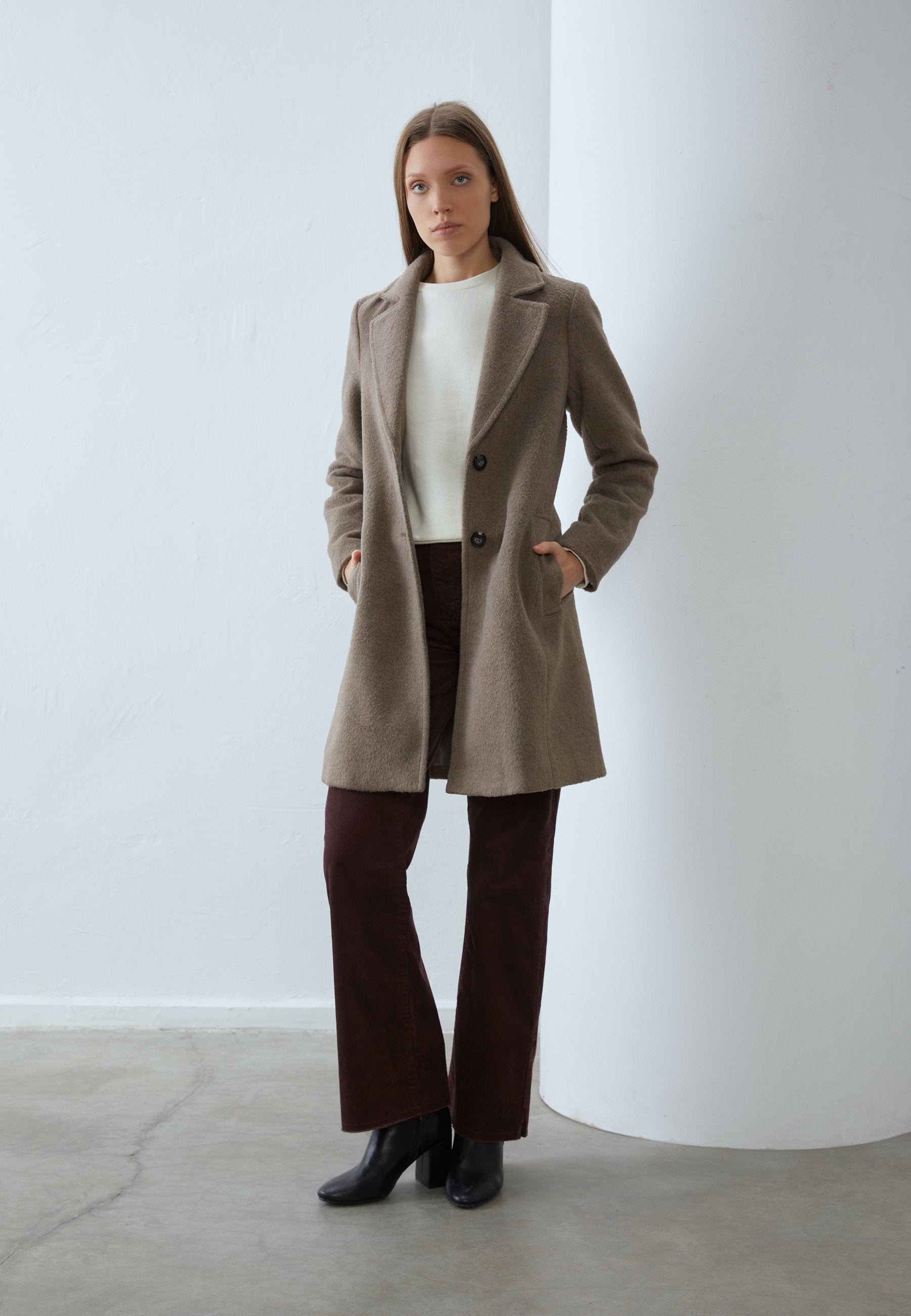 Anna Field Classic Coat - Mottled Beige