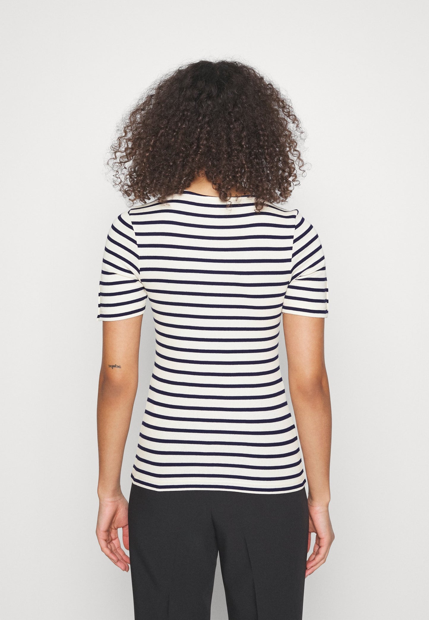  Print T-Shirt - Dark Blue/White