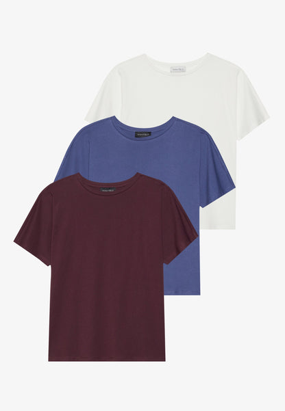 Anna Field 3 PACK - Basic T-shirt - Cement/rifle Green/black