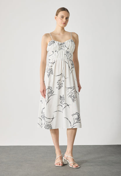 Anna Field LINEN MIX DRESS - Day Dress - Off-white/black