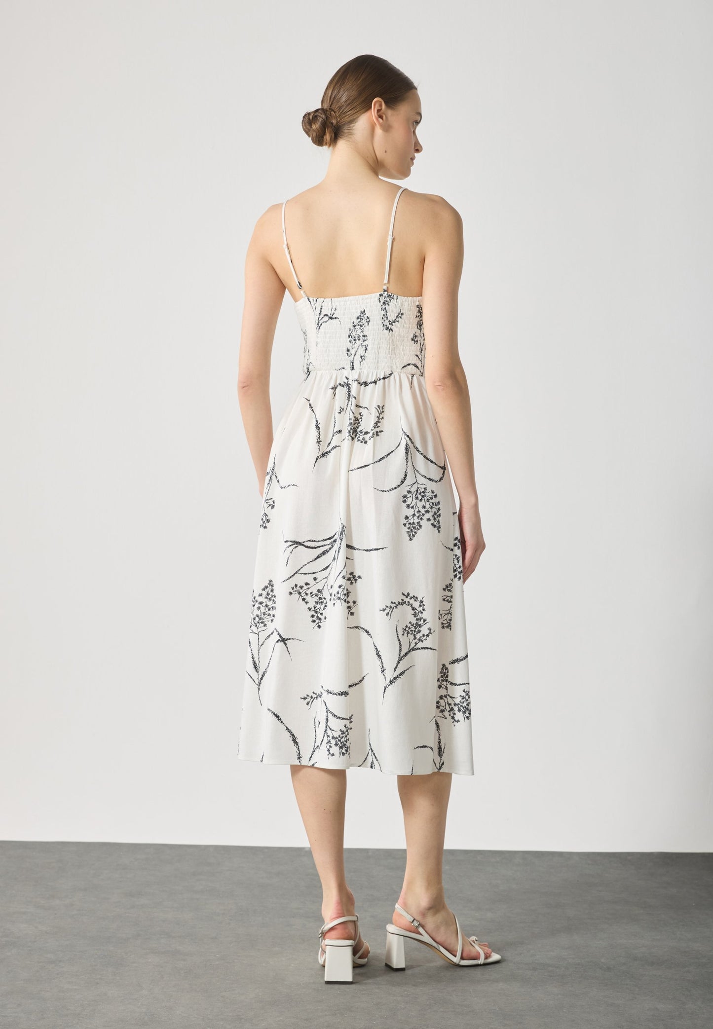 Anna Field LINEN MIX DRESS - Day Dress - Off-white/black