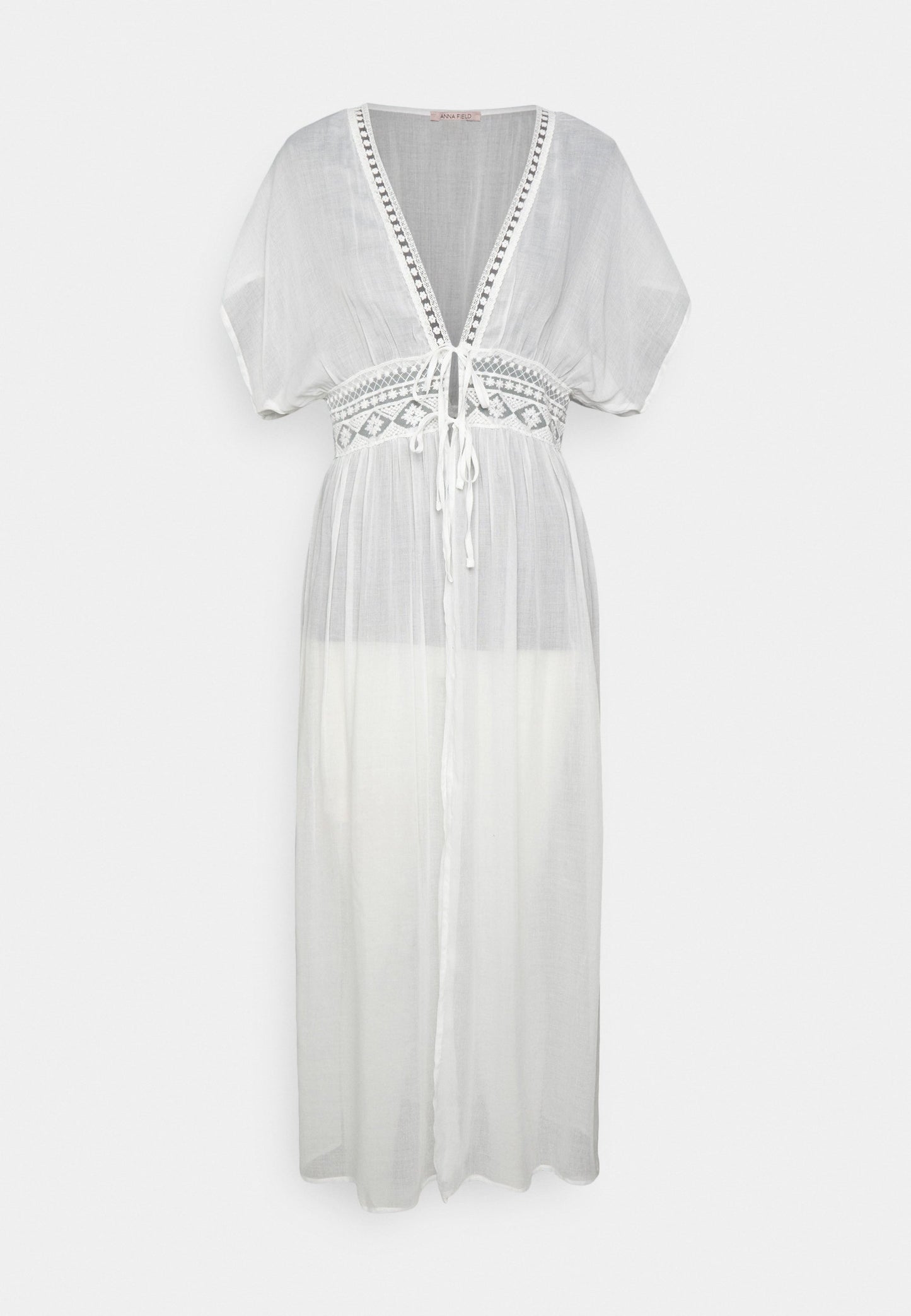 Anna Field Embroidered Cover Up/ 802 - Black - Beach Accessory - 001 - White