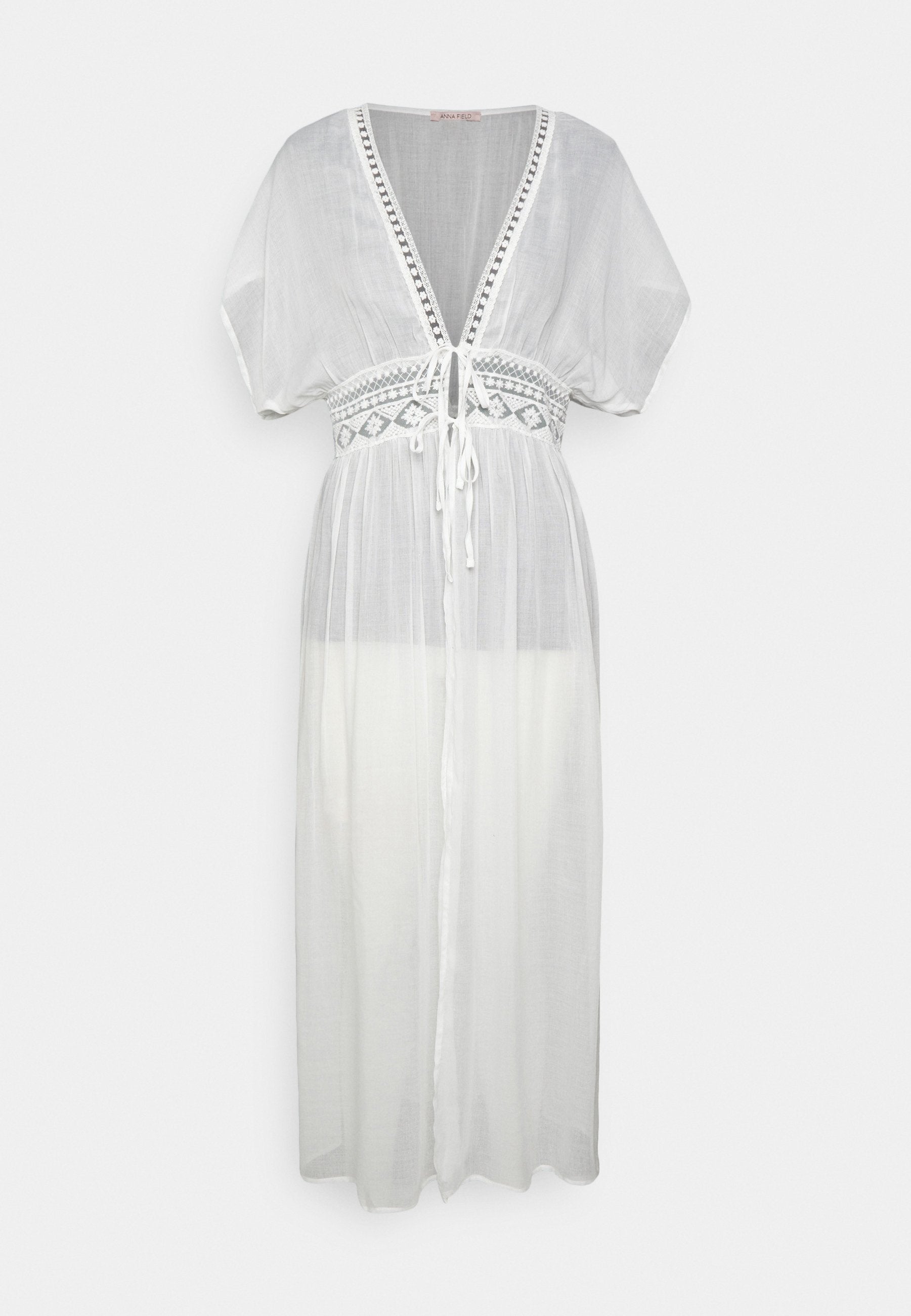 Anna Field Embroidered Cover Up/ 802 - Black - Beach Accessory - 001 - White