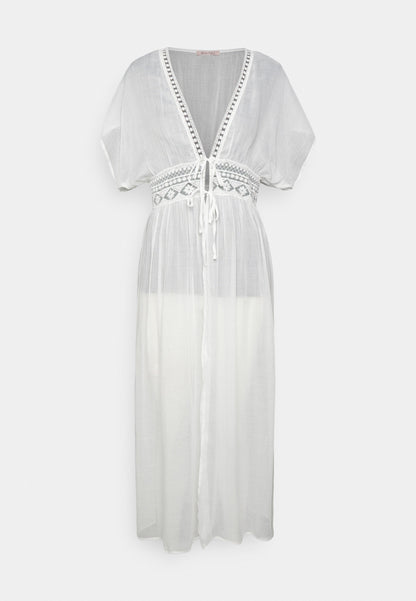 Anna Field Embroidered Cover Up/ 802 - Black - Beach Accessory - 001 - White