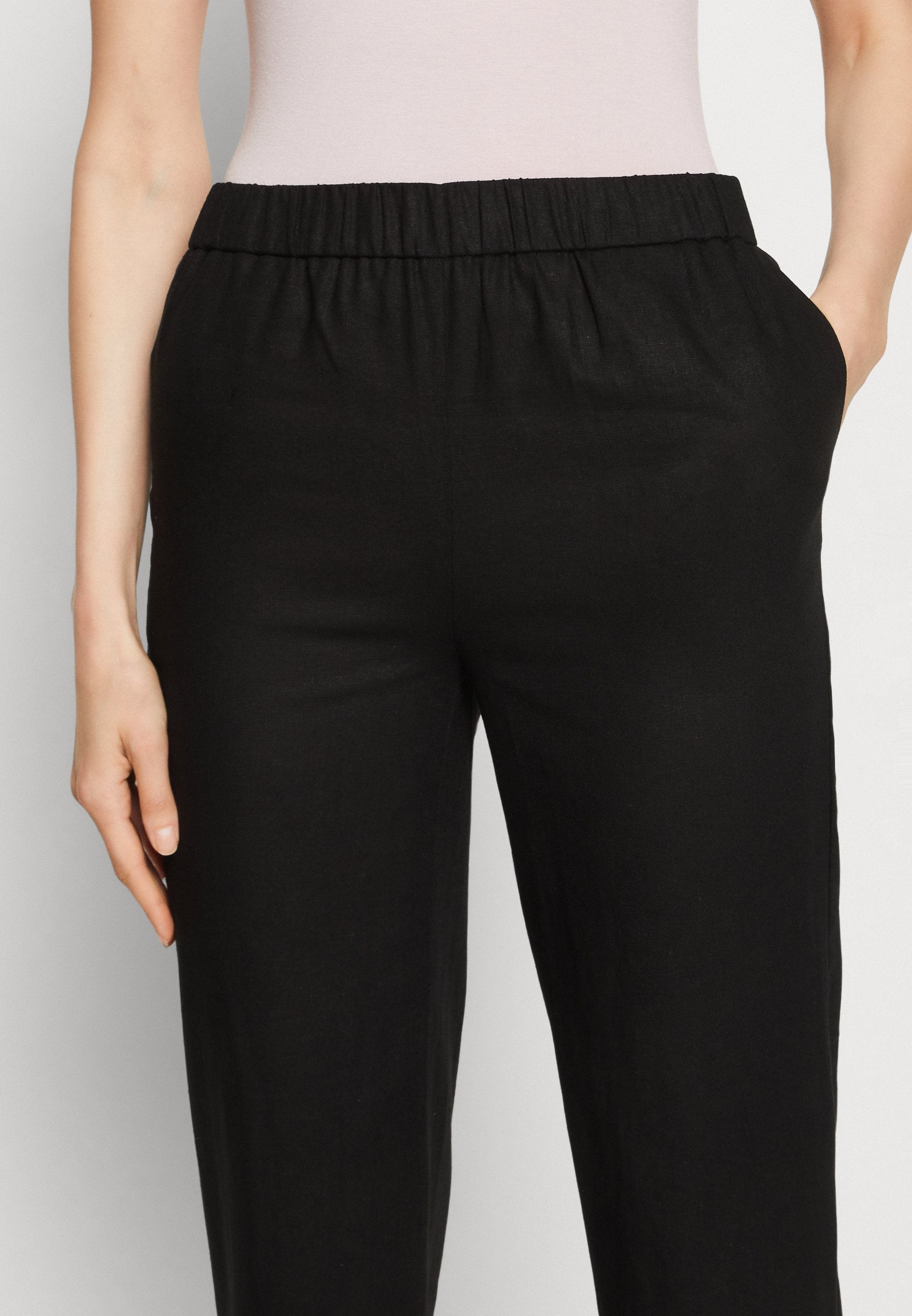 Anna Field Linen Mix - Trousers - Black