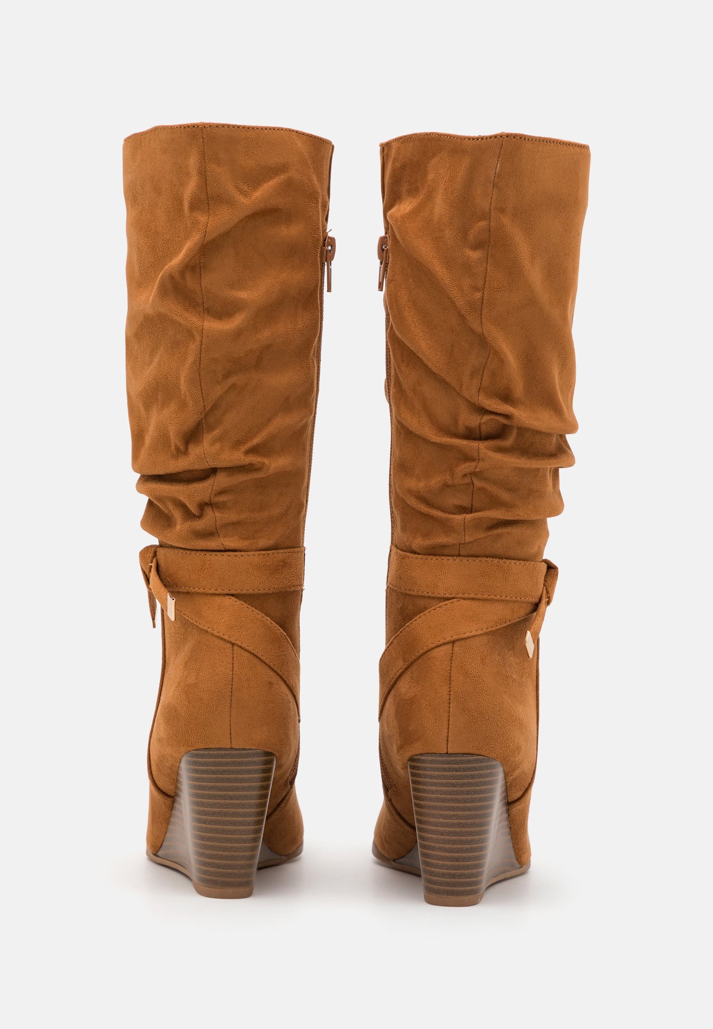 Anna Field Wedge Boots - Cognac