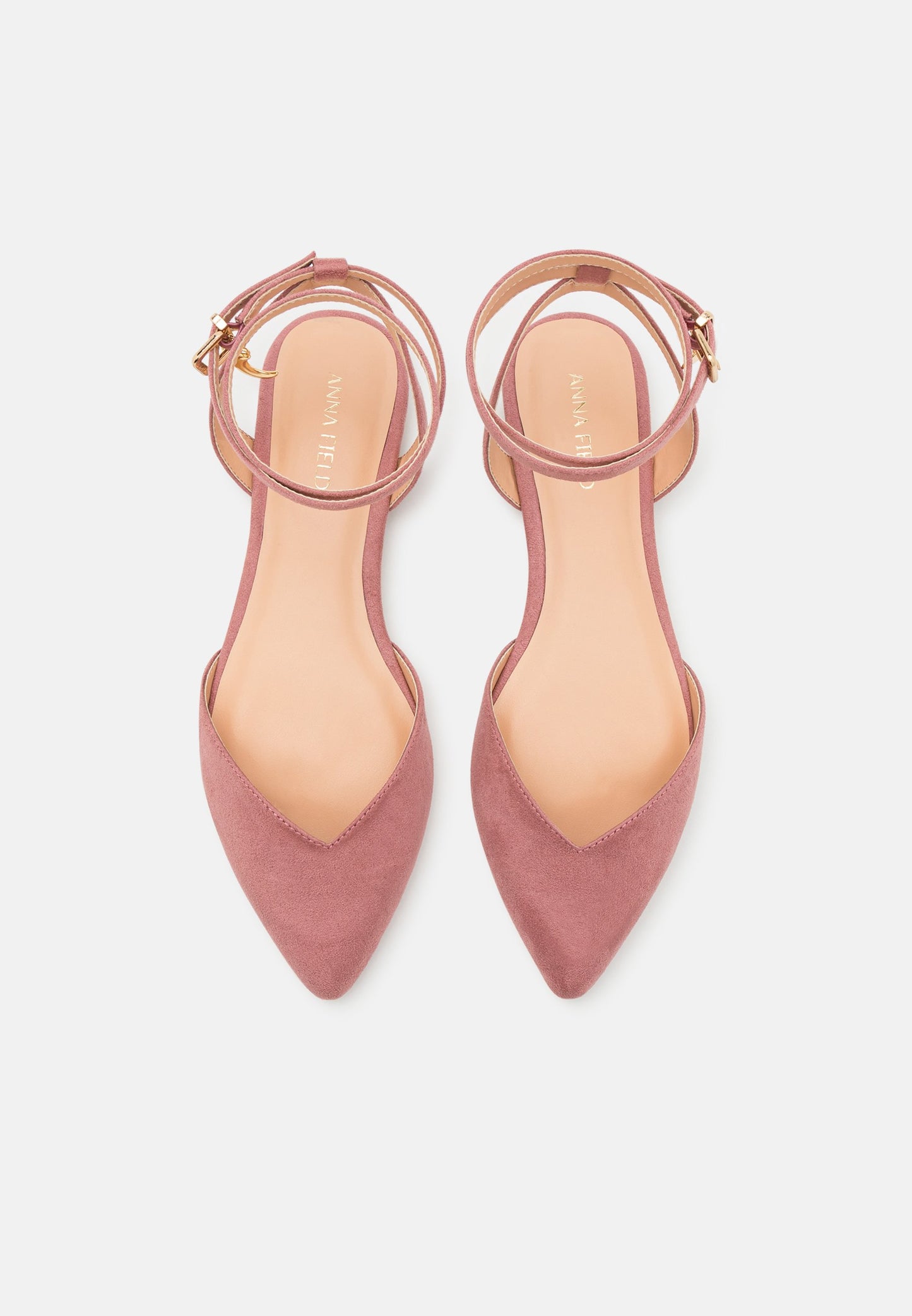 Anna Field Ankle Strap Ballet Pumps - Light Pink