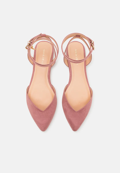 Anna Field Ankle Strap Ballet Pumps - Light Pink
