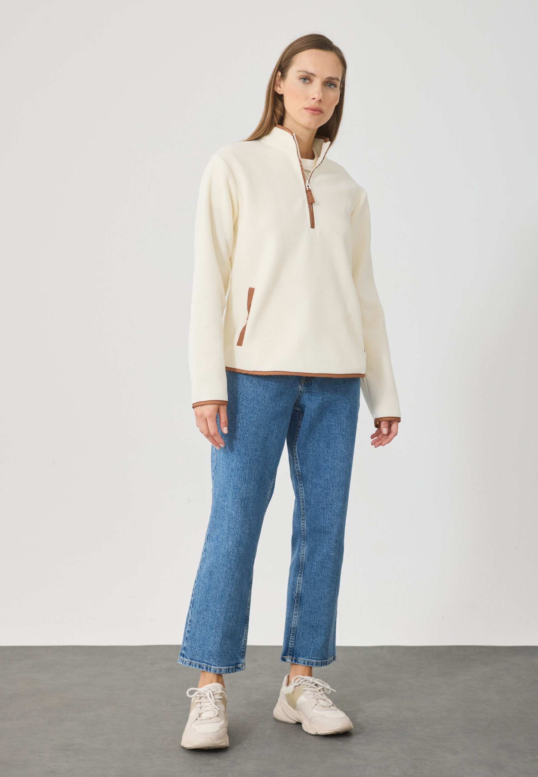 Anna Field Fleece Jumper - Off-white
