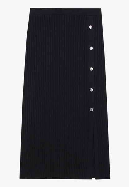 Anna Field KNIT SKIRT WITH BUTTONS - Pencil Skirt - Black
