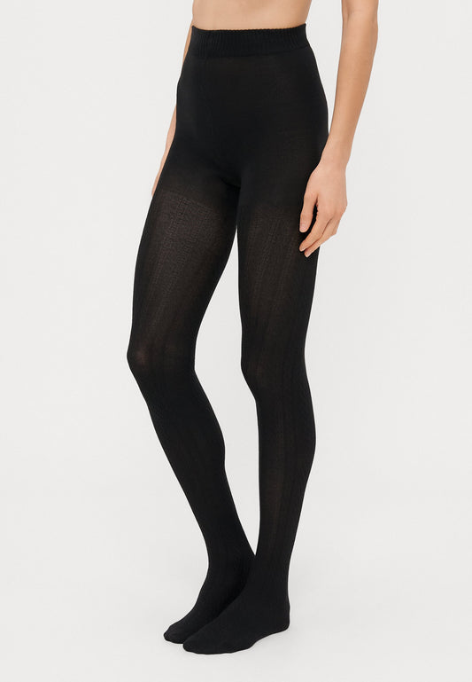 Anna Field SOFT MODAL BLEND CABLE KNIT TIGHTS 2 PACK - Tights - Black/bordeux