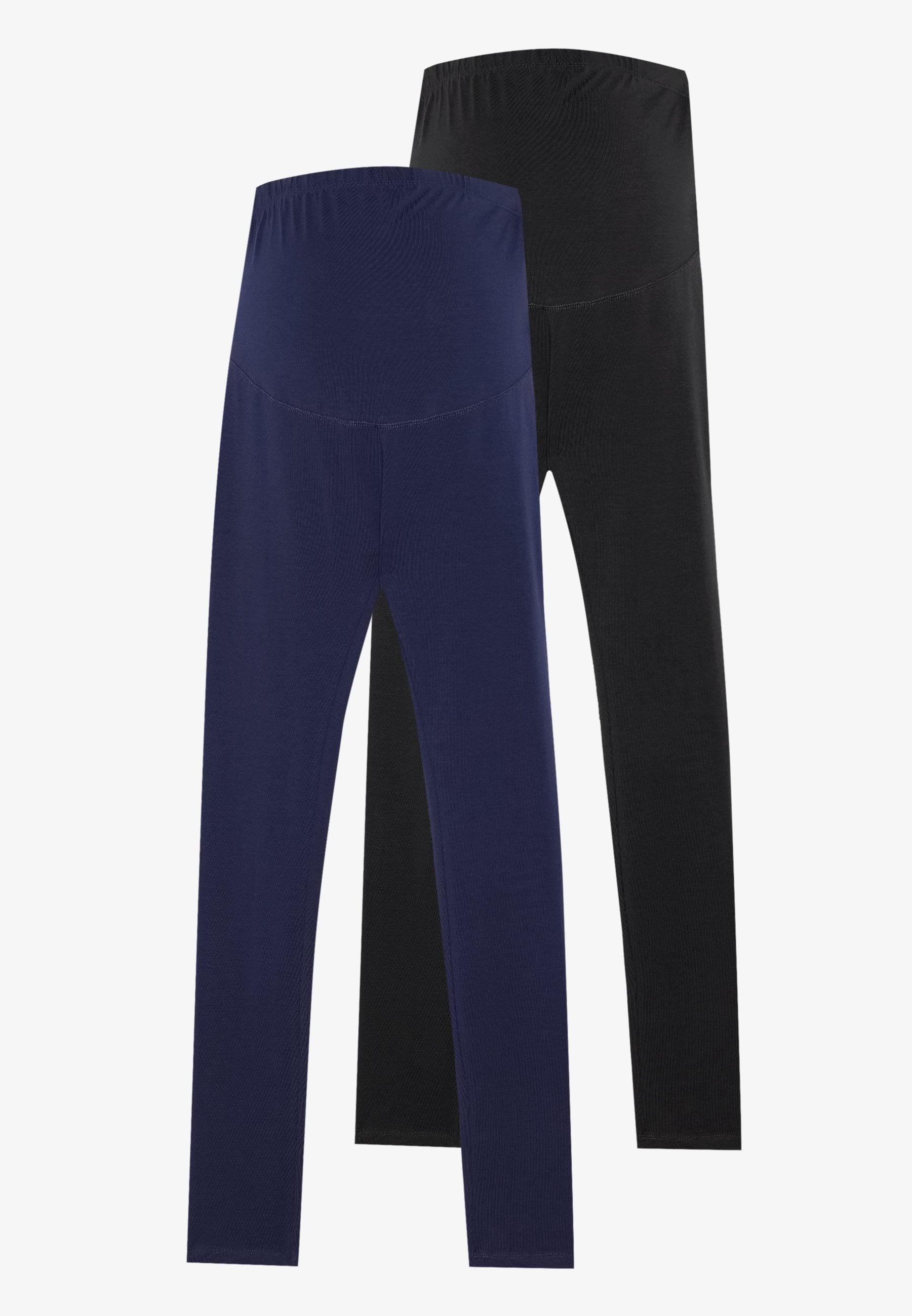  2 PACK - Leggings - Trousers - Black/mottled Dark Brown
