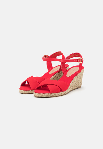 Anna Field Wedge Sandals - Red