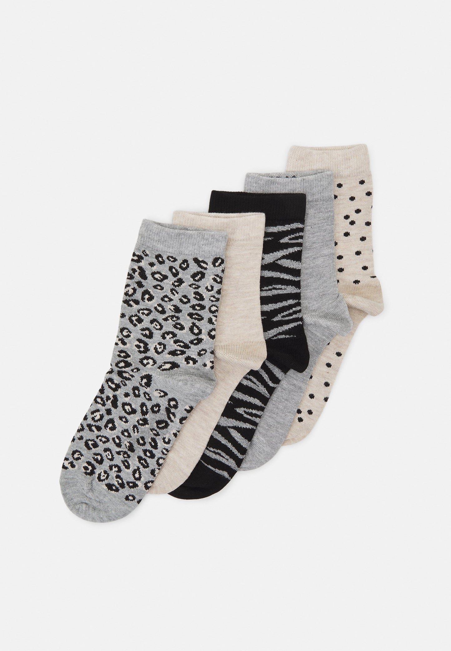 Anna Field 5 PACK - Socks - Black/beige