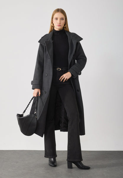 Anna Field Classic Coat - Dark Grey