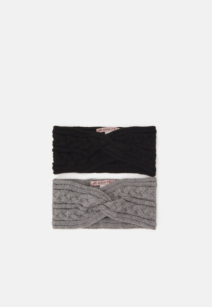 Anna Field 2 PACK - Ear Warmers - Black/grey