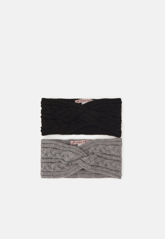 Anna Field 2 PACK - Ear Warmers - Black/grey