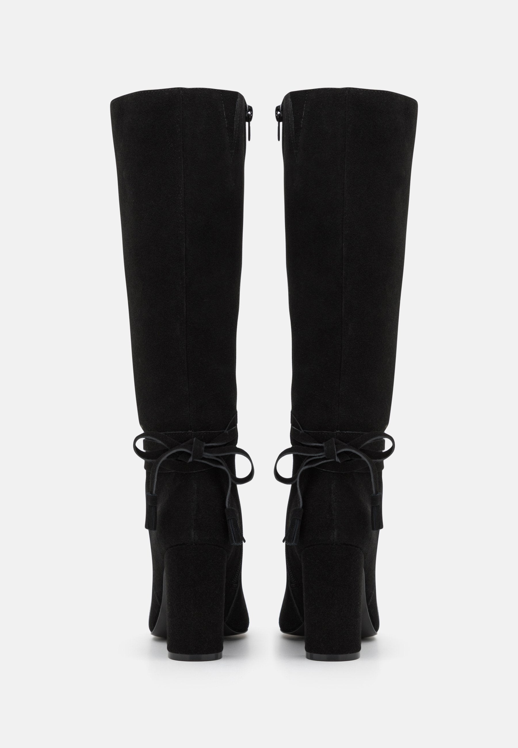  Leather - High Heeled Boots - Black