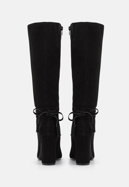  Leather - High Heeled Boots - Black