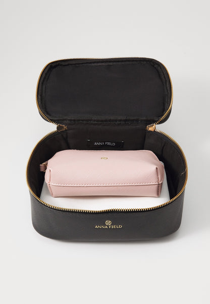 Anna Field SET - Wash Bag - Black/light Pink/off-white