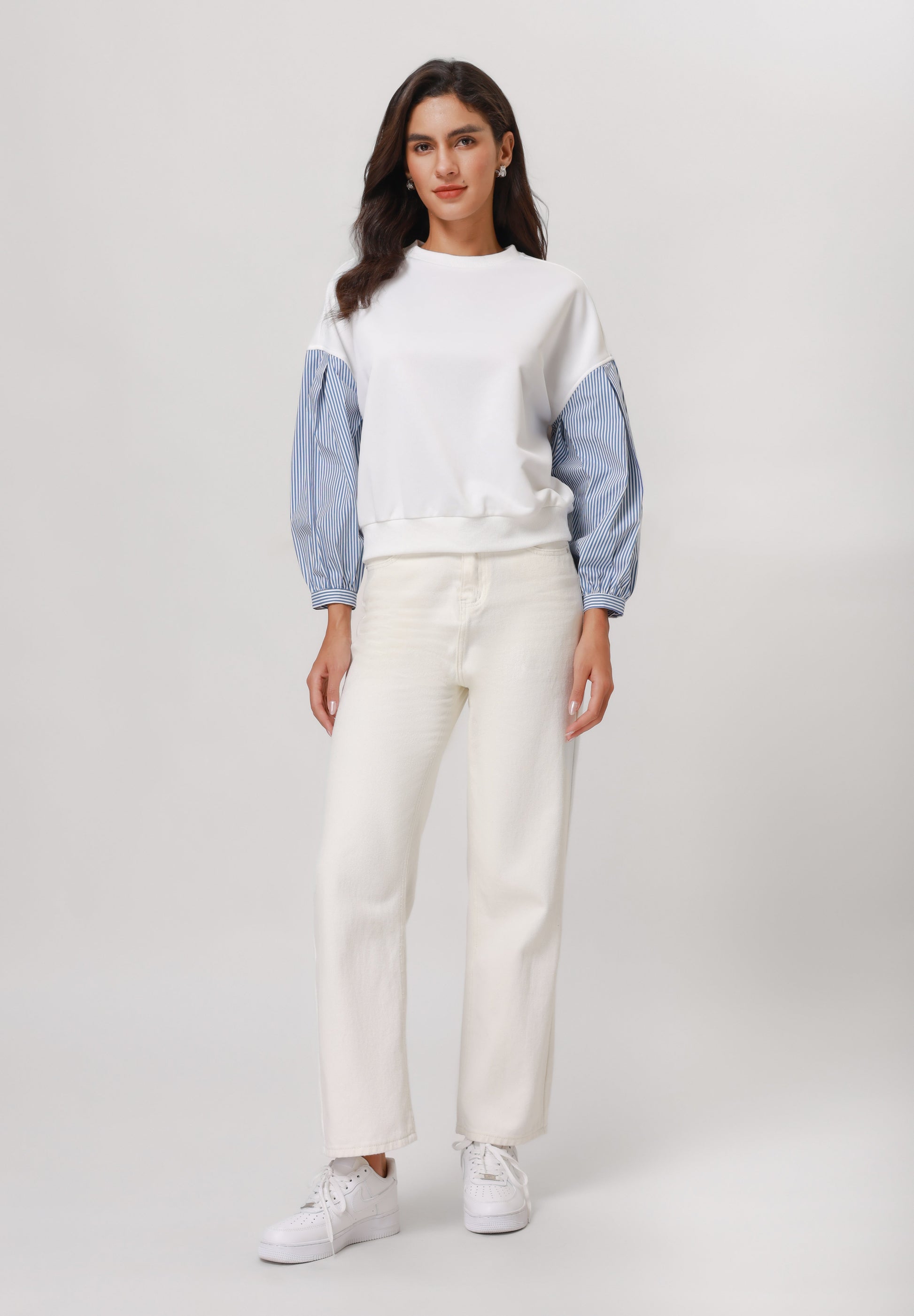 Anna Field Sweatshirt - White/blue