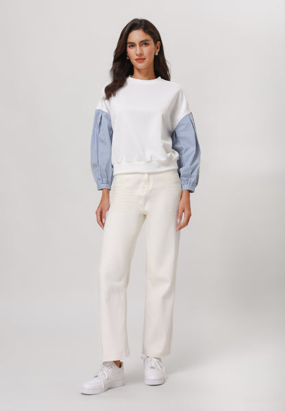 Anna Field Sweatshirt - White/blue