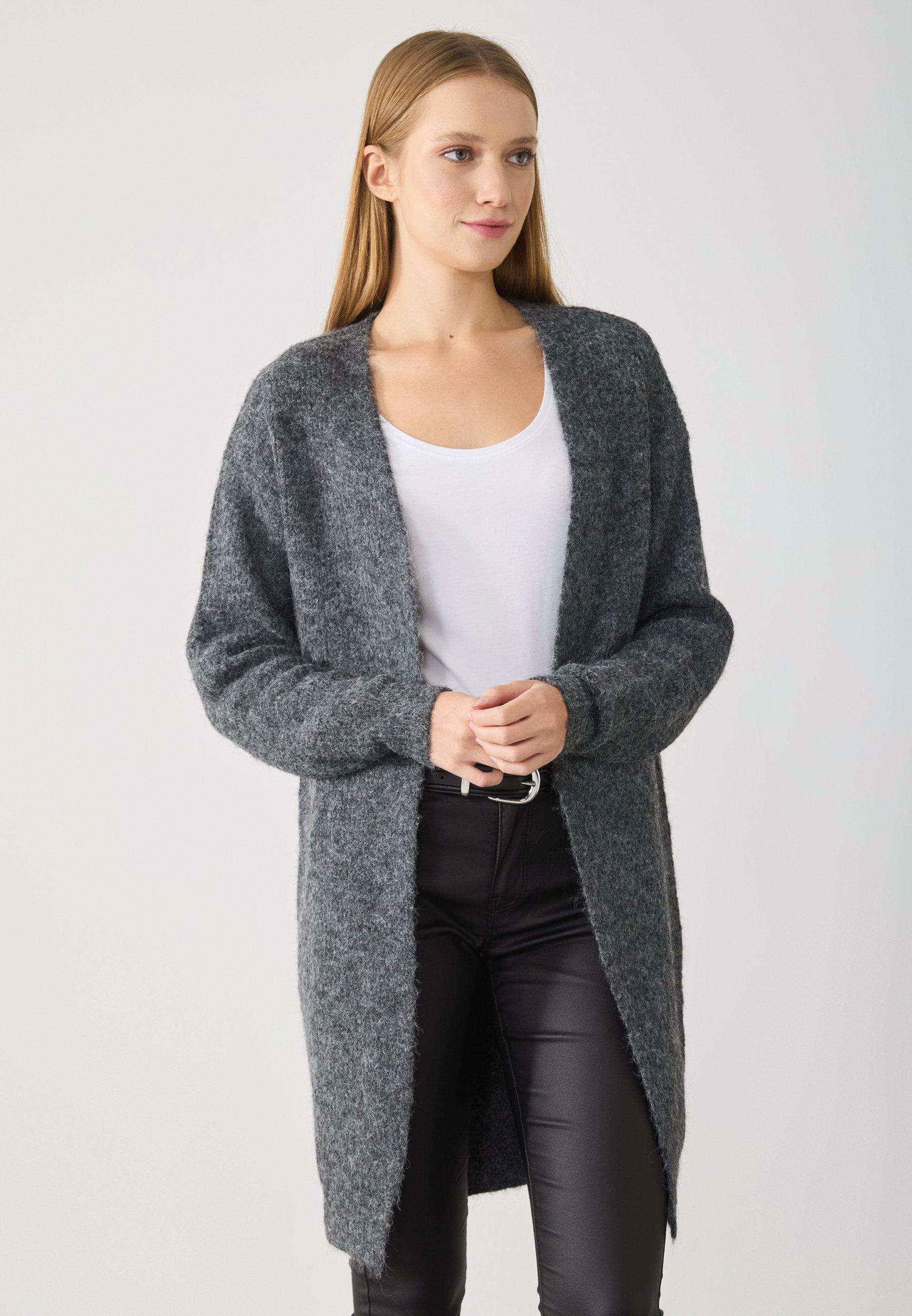Anna Field Cardigan - Dark Grey Melange