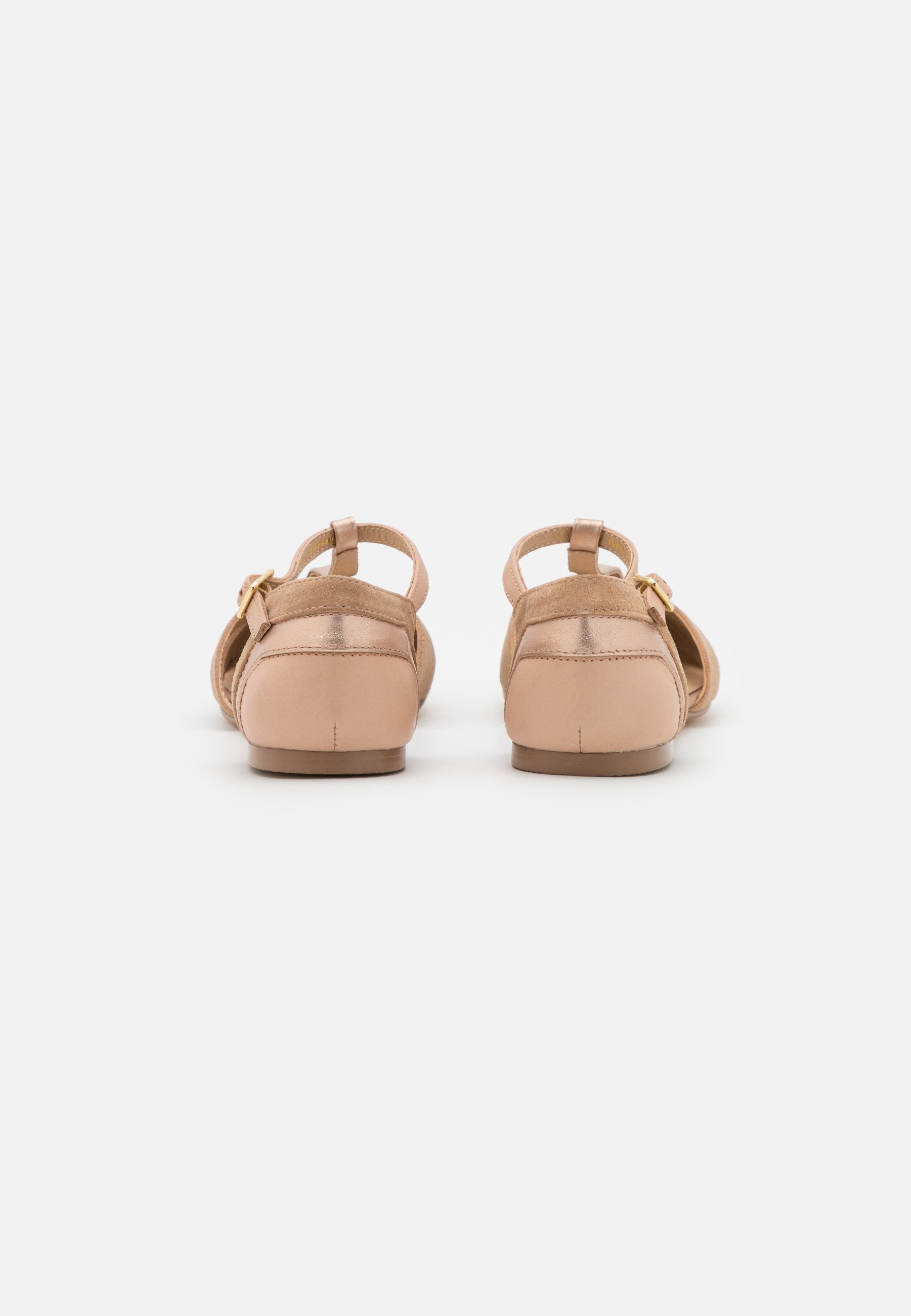 Anna Field Leather- Ankle Strap Ballet Pumps - Beige