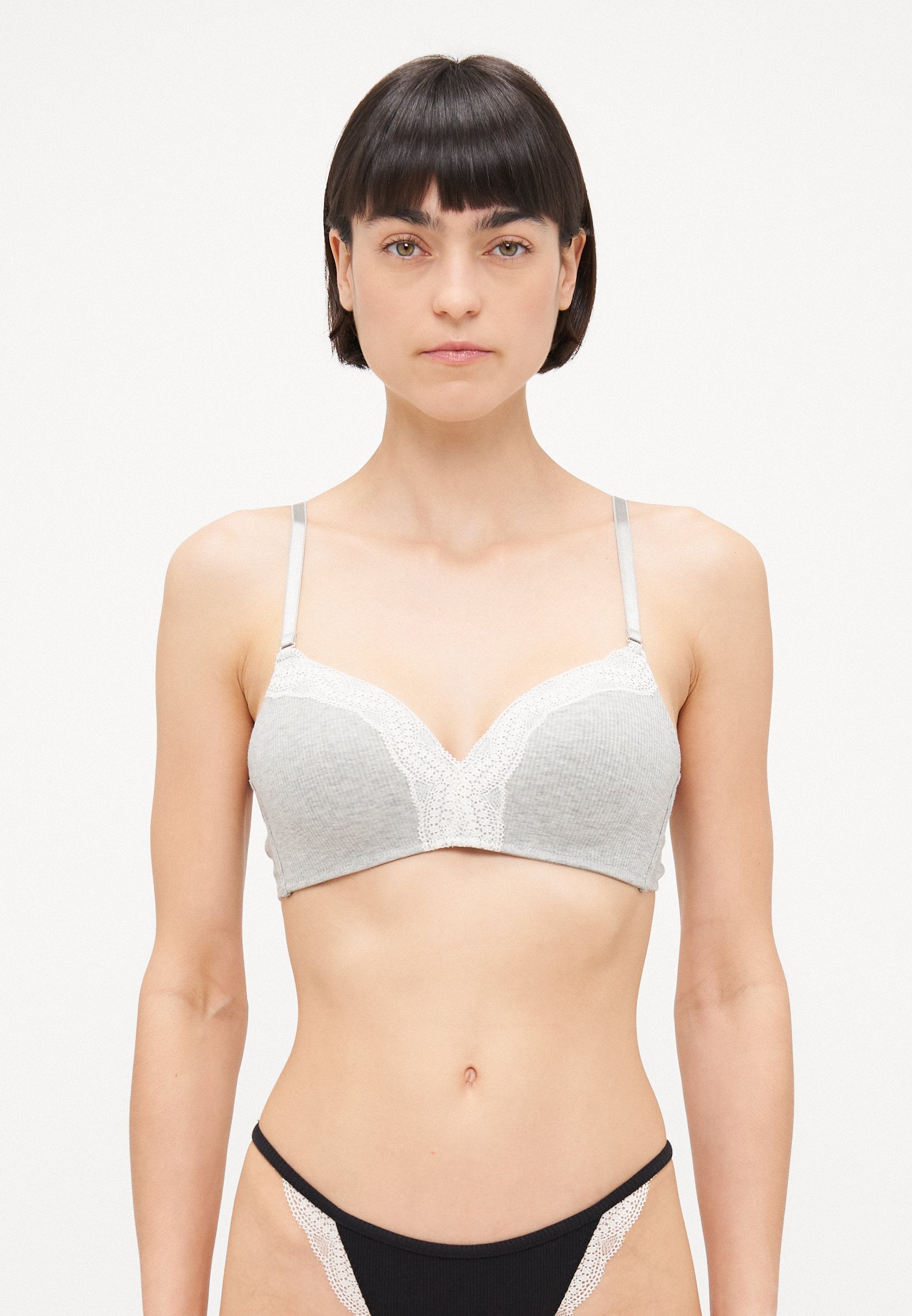 Anna Field 2 PACK - Triangle Bra - Black/grey Melange